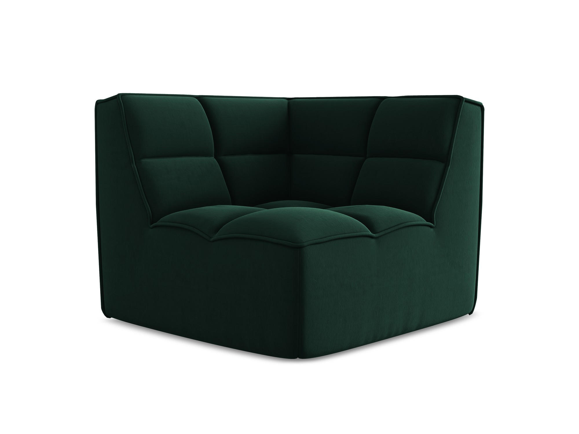 SOFAELEMENT Samt Stoff Grün - Dunkelgrün/Schwarz, Kunststoff/Textil (98/75/98cm) - Makamii
