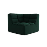 SOFAELEMENT Samt Stoff Grün - Dunkelgrün/Schwarz, Kunststoff/Textil (98/75/98cm) - Makamii