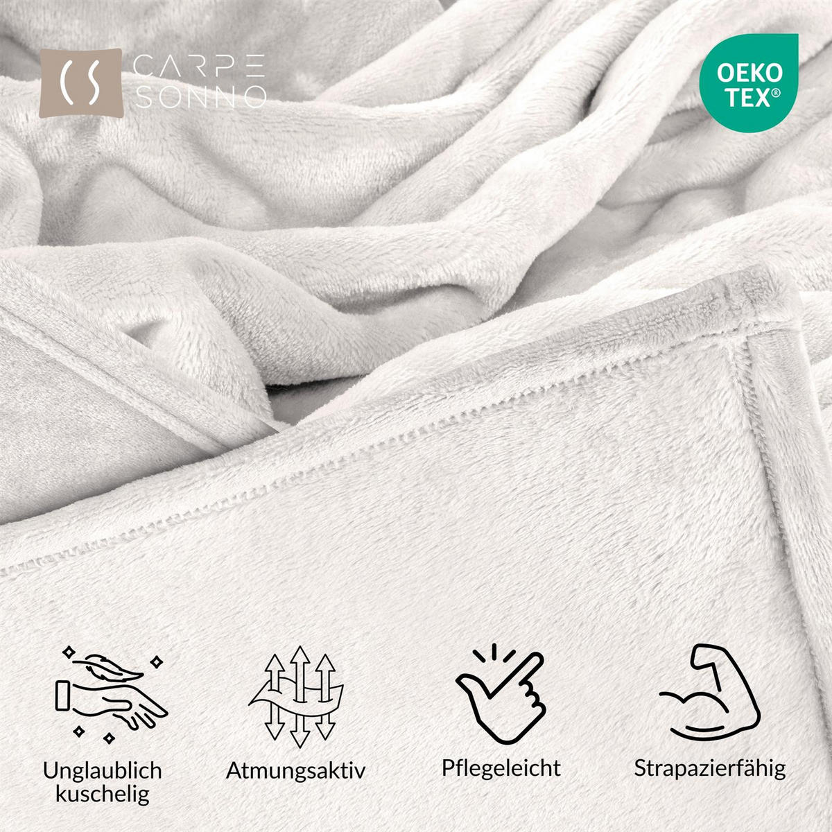 KUSCHELDECKE Flauschig 150x200, Wohndecke Cashmere-Touch, Sofadecke Natur - Naturfarben, Textil (150/200cm) - Carpe Sonno