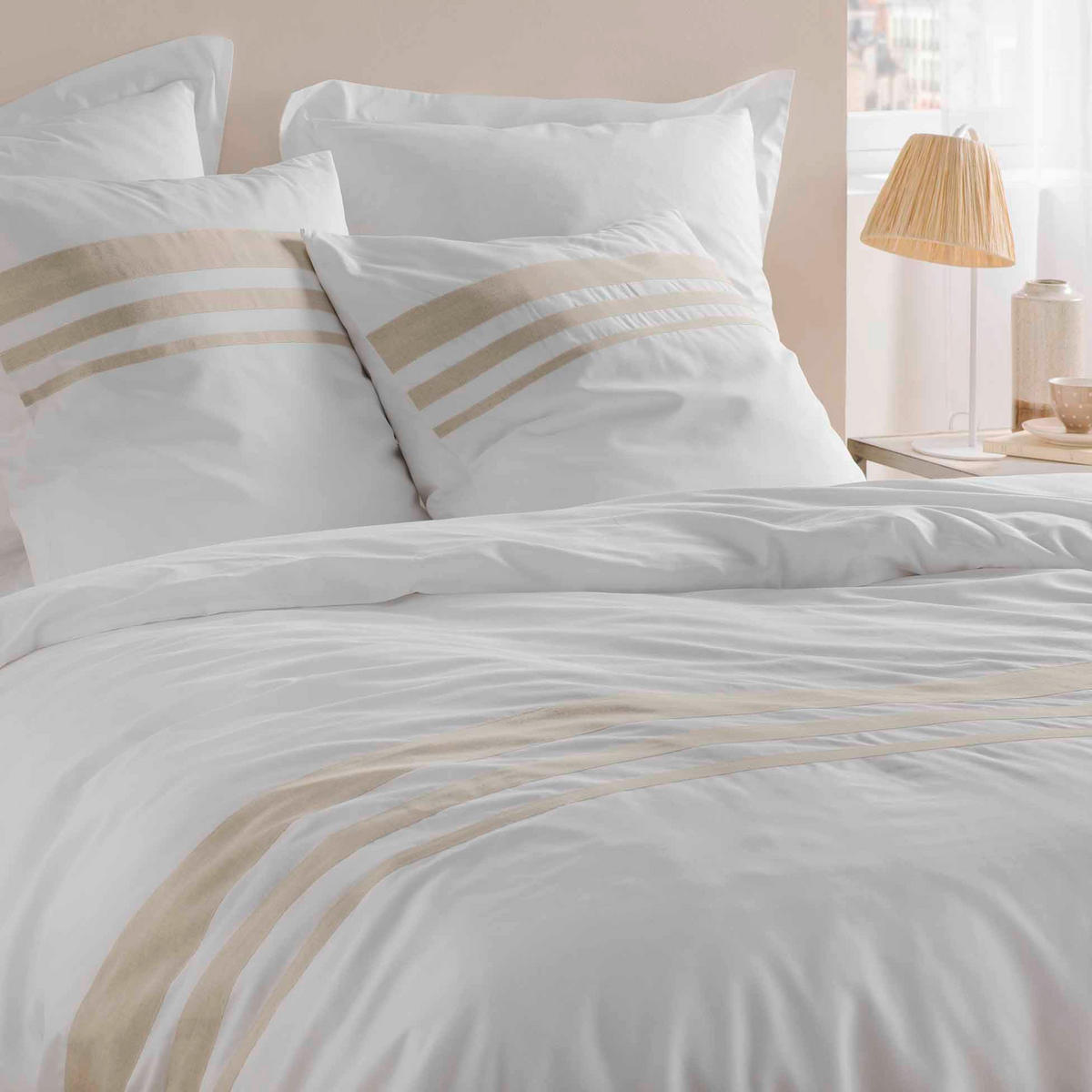BETTWÄSCHE Margaux 240/220 cm - Weiß, Naturmaterialien (220/240cm) - Douceur d´intérieur