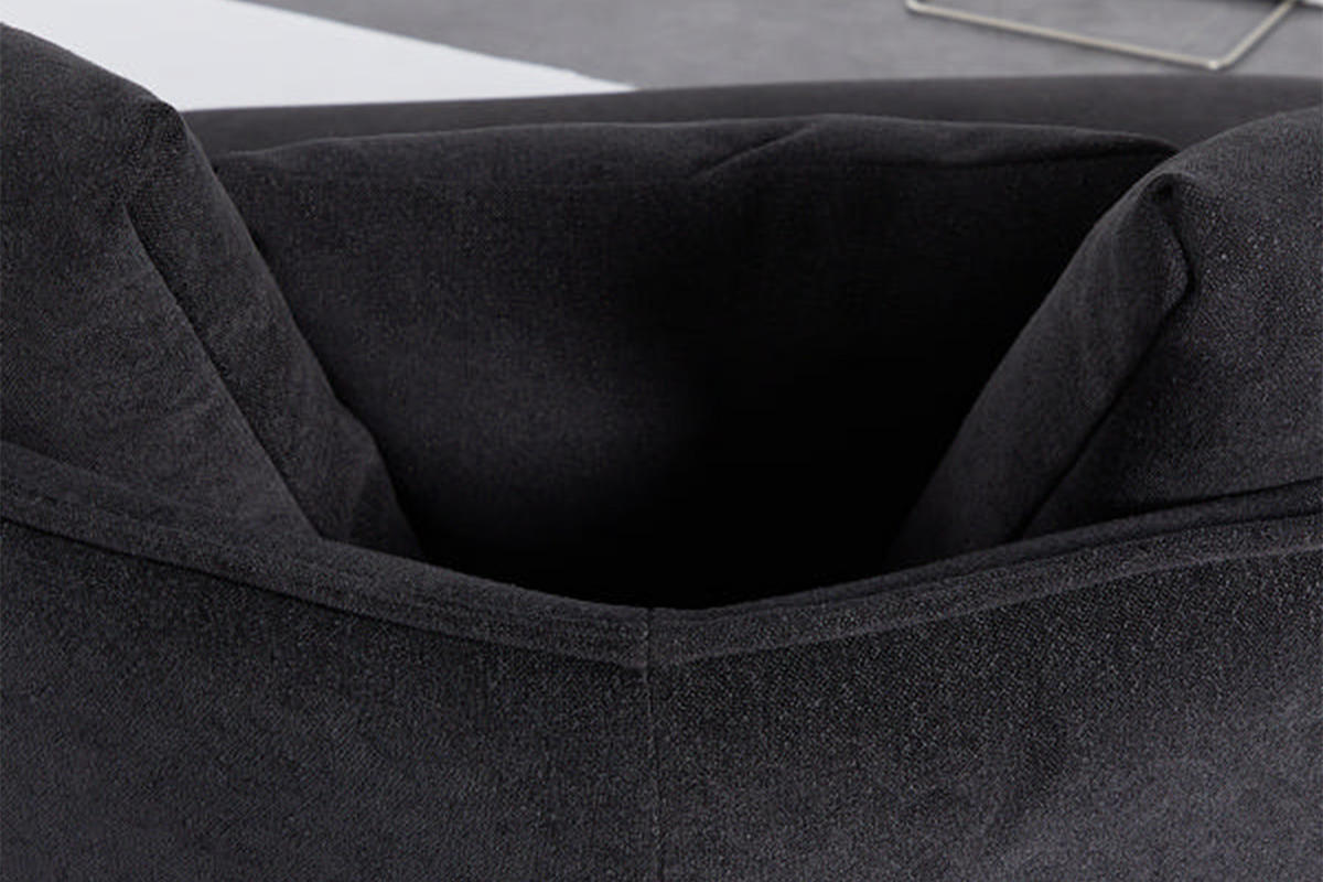 DESIGNSOFA GARBO Schwarz Webstoff - Schwarz, Textil/Metall (280/92/158cm) - KAWOLA
