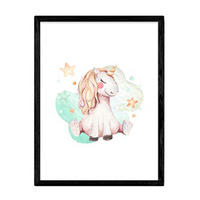 POSTER Kinder Tiere Einhorn A4 Rahmenlos - Klar, Papier (29.7/5/21cm) - Nacnic