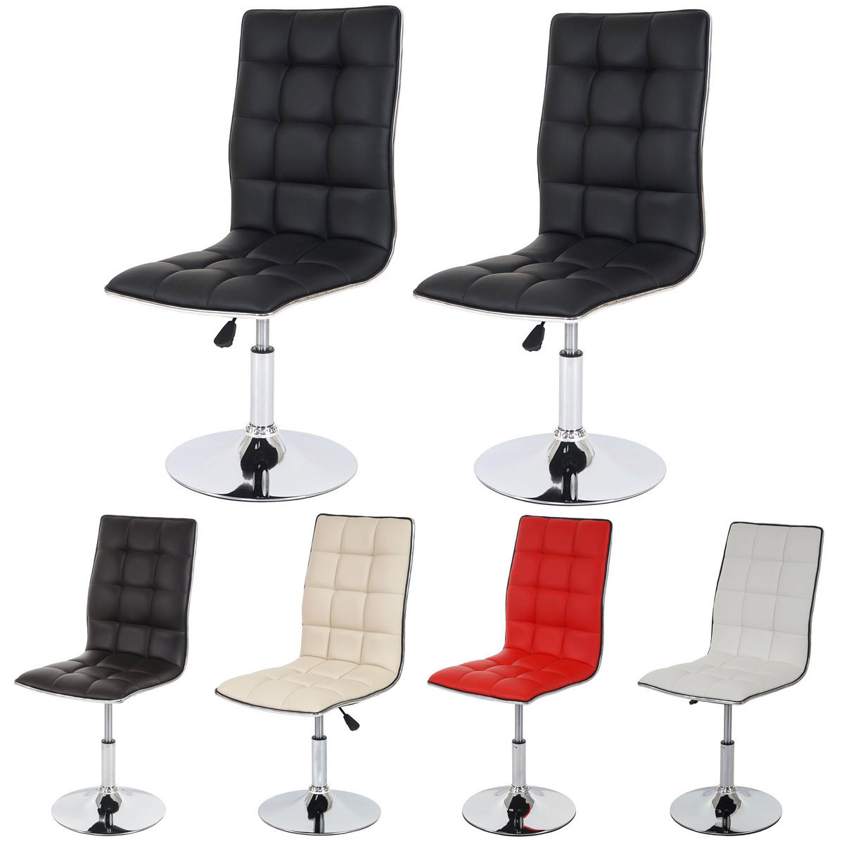 ESSZIMMERSTUHL 2er-Set 103x43x54cm Sitzhöhe 41cm Kunstleder Grau - Grau, Kunststoff (43/103/54cm) - CHEFGASTRO