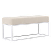 POLSTERBANK STELLA 100 cm Metallgestell, Weiß / Beige - Beige/Weiß, Textil/Metall (100/44/30cm) - Idohome