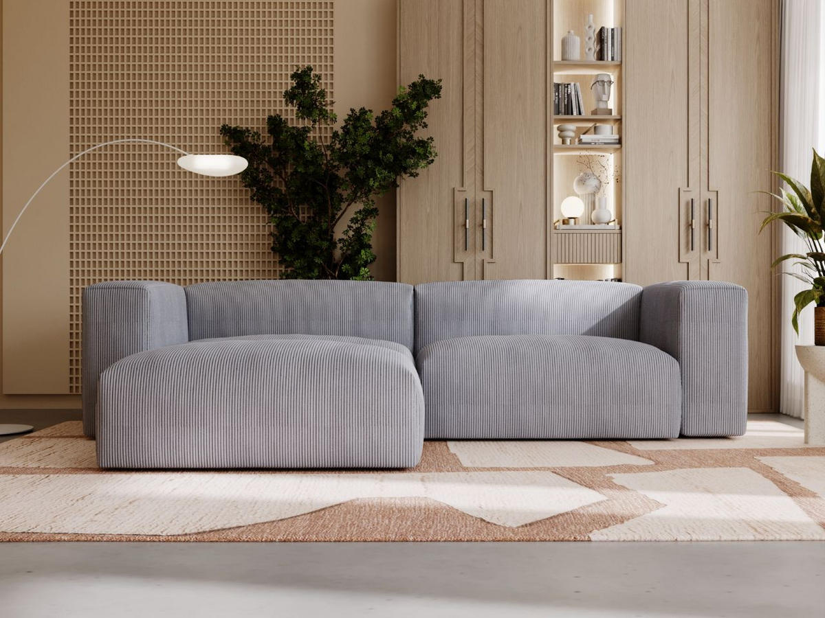 ECKSOFA Landi Grau Links - Schwarz/Grau, Kunststoff/Textil (180/240cm) - Graingold