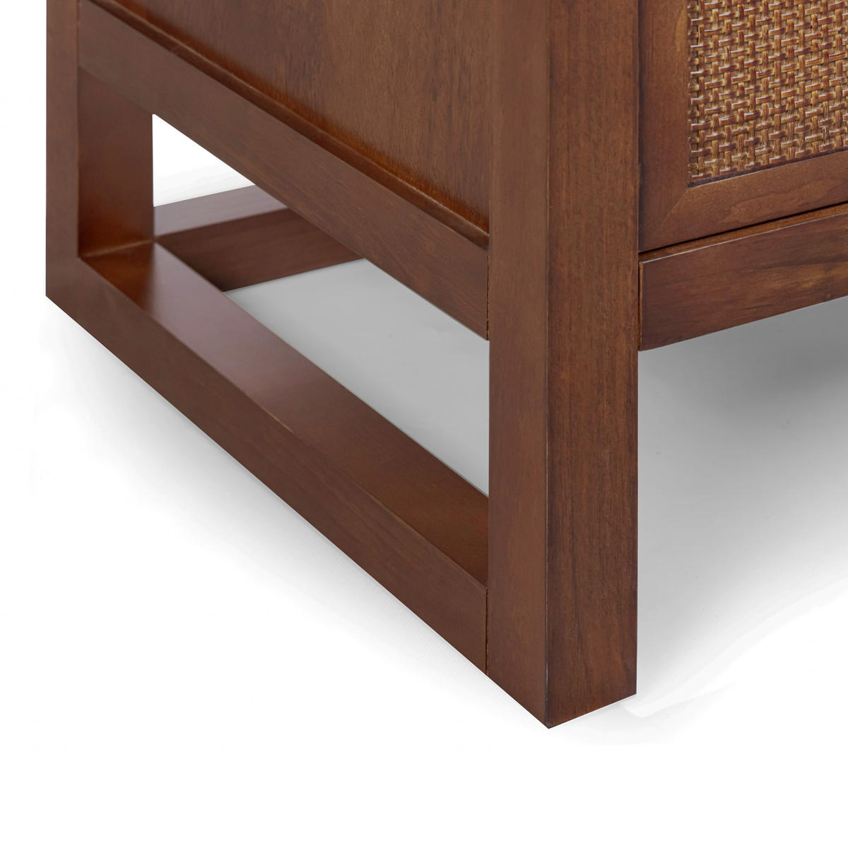 NACHTTISCH, 2 Schubladen, Rattan Front, 51cm, Braun - Braun, Holz (51/61/41cm) - Teamson Home