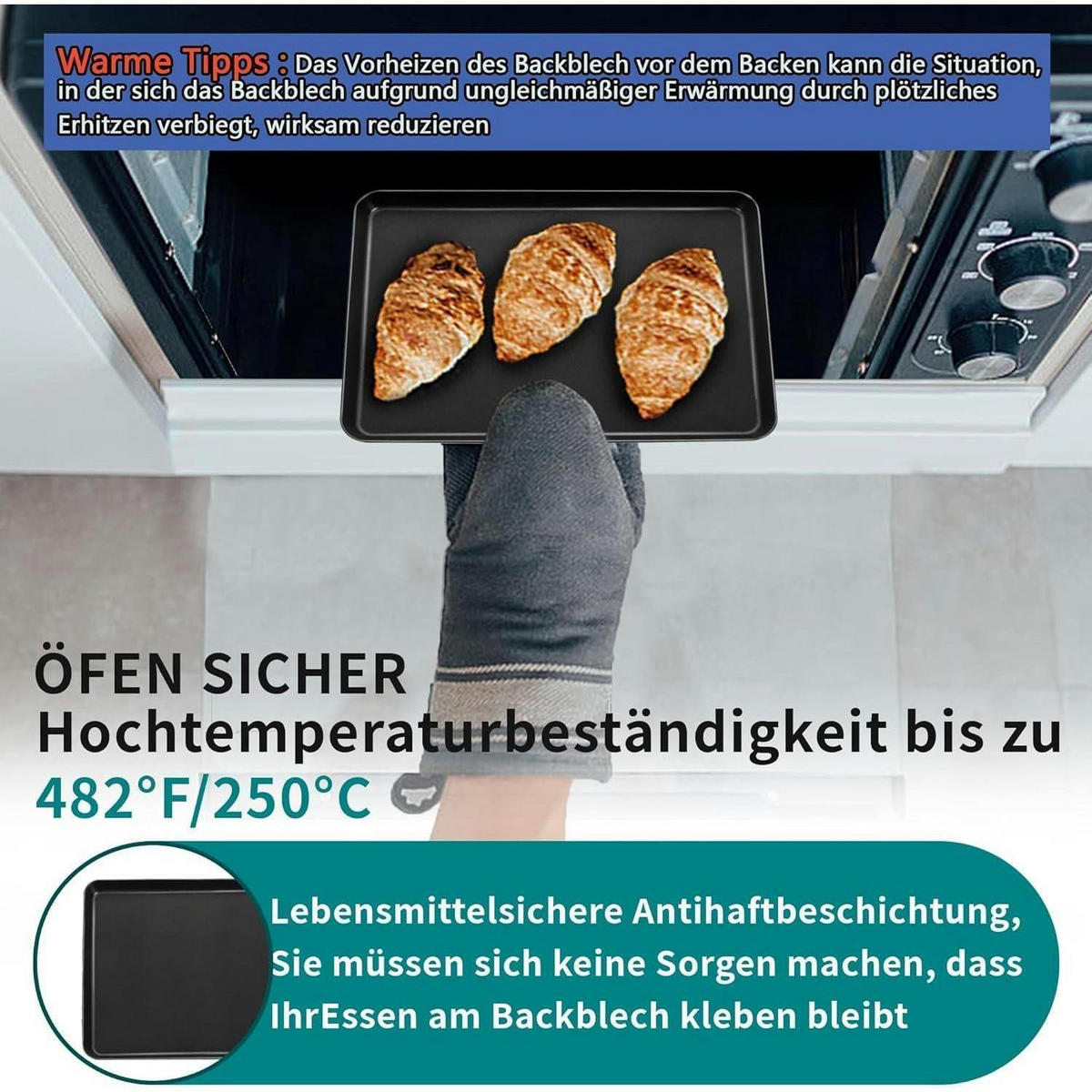 BACKBLECH 2er Set Karbonstahl 23,7 cm - Schwarz, Metall (17.7/2.5/23.7cm)