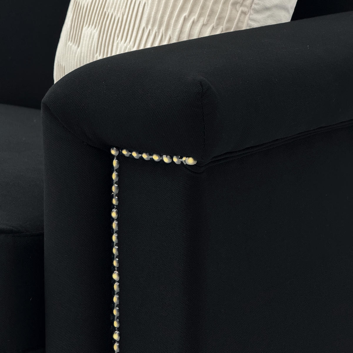 2-SITZER Sofa Massivholzrahmen mit Stoffbezug und Metallfüßen 172/73.5/81.5 cm Schwarz - Schwarz, Textil (73.5/81.5/172cm) - Redom