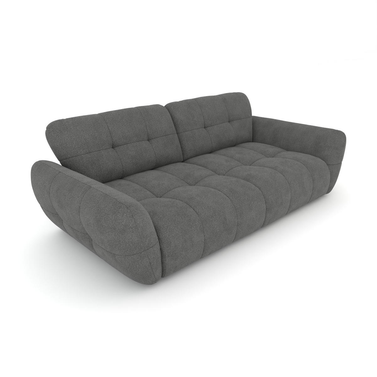 BIGSOFA Vannes Chenille Grau 272/134/68 cm - Anthrazit, Kunststoff/Textil (272/68/134cm) - foamnova