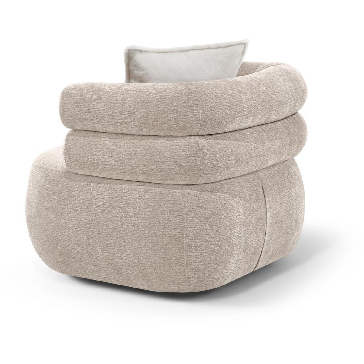 SESSEL Nano, Drehsessel mit runder Form, Beige - Beige, Textil (95/75/95cm) - Beautysofa