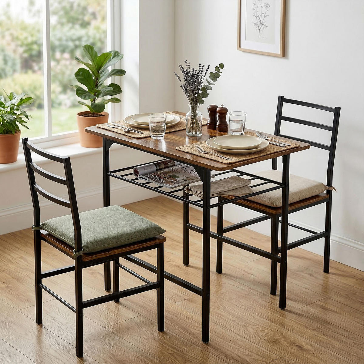 ESSZIMMERGARNITUR DE-18586 Rustikales Braun - Braun, Holzwerkstoff (50/78.8/80cm) - ComfortXL