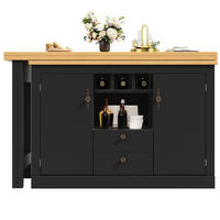 BARTISCH 360° Drehbar 120-180cm Ausziehbar Stauraum Schwarz - Schwarz, Holzwerkstoff (40/120/71.5cm) - FLIEKS
