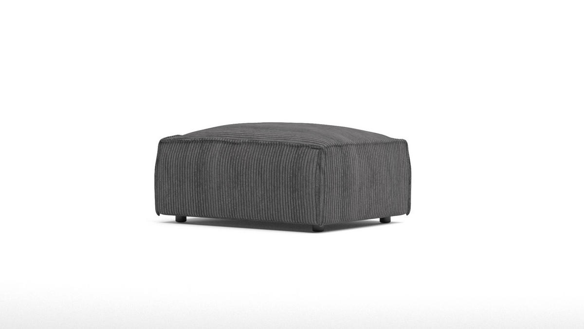 HOCKER Nova Grau Cord - Schwarz/Grau, Holz/Kunststoff (93/46/73cm) - S-Style Möbel