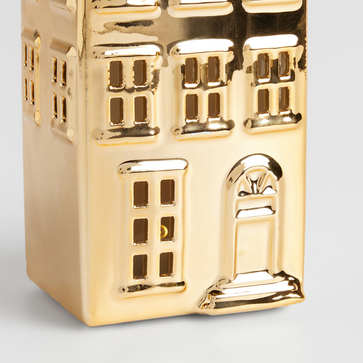 LEDFIGUR Tarak, Gold, 20 x 7 x 8.5 cm, Dekorative Weihnachtsdeko - Goldfarben, Keramik (7/20/8.5cm) - home&you