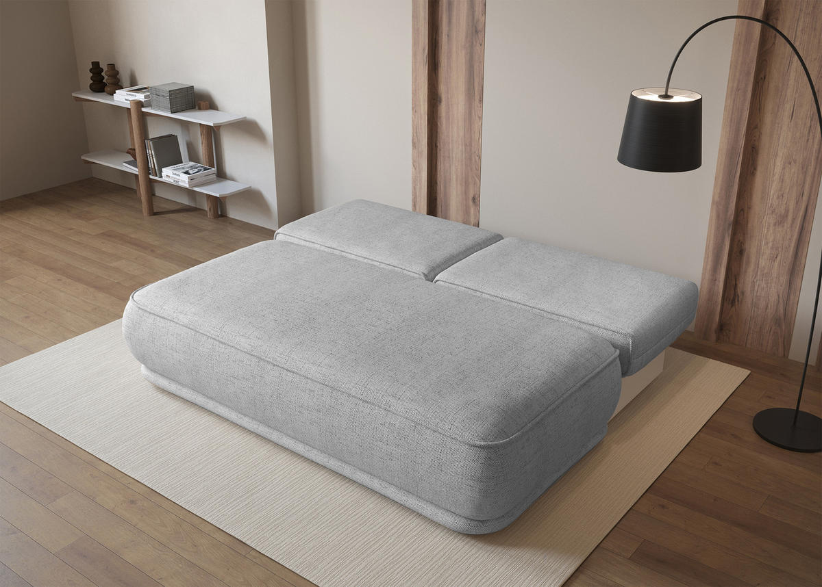 SCHLAFSOFA Leanno Grau Chenille 210 cm - Schwarz/Grau, Kunststoff/Textil (210/74/115cm) - Selsey
