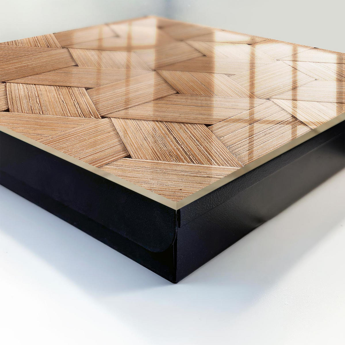 SCHLÜSSELBOX Schwarz 30x30 cm- Türöffnung nach rechts - Die Geometrie der Natur - Braun, Metall (30/30/5cm) - TULUP