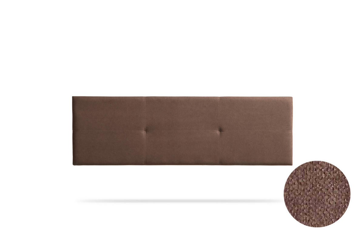 KOPFTEIL gepolstert ALMA Aqualine 145x50x5 cm - Schokolade - Moonia - Dunkelbraun, Holz (145/5/50cm)