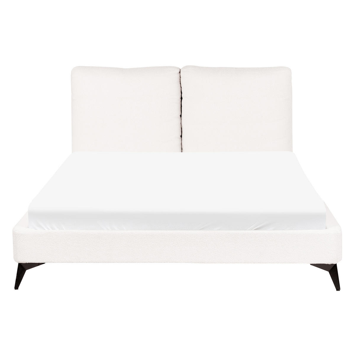 POLSTERBETT mit Lattenrost 140x200 cm Weiß Melle - Creme, Textil (140/200cm) - Beliani