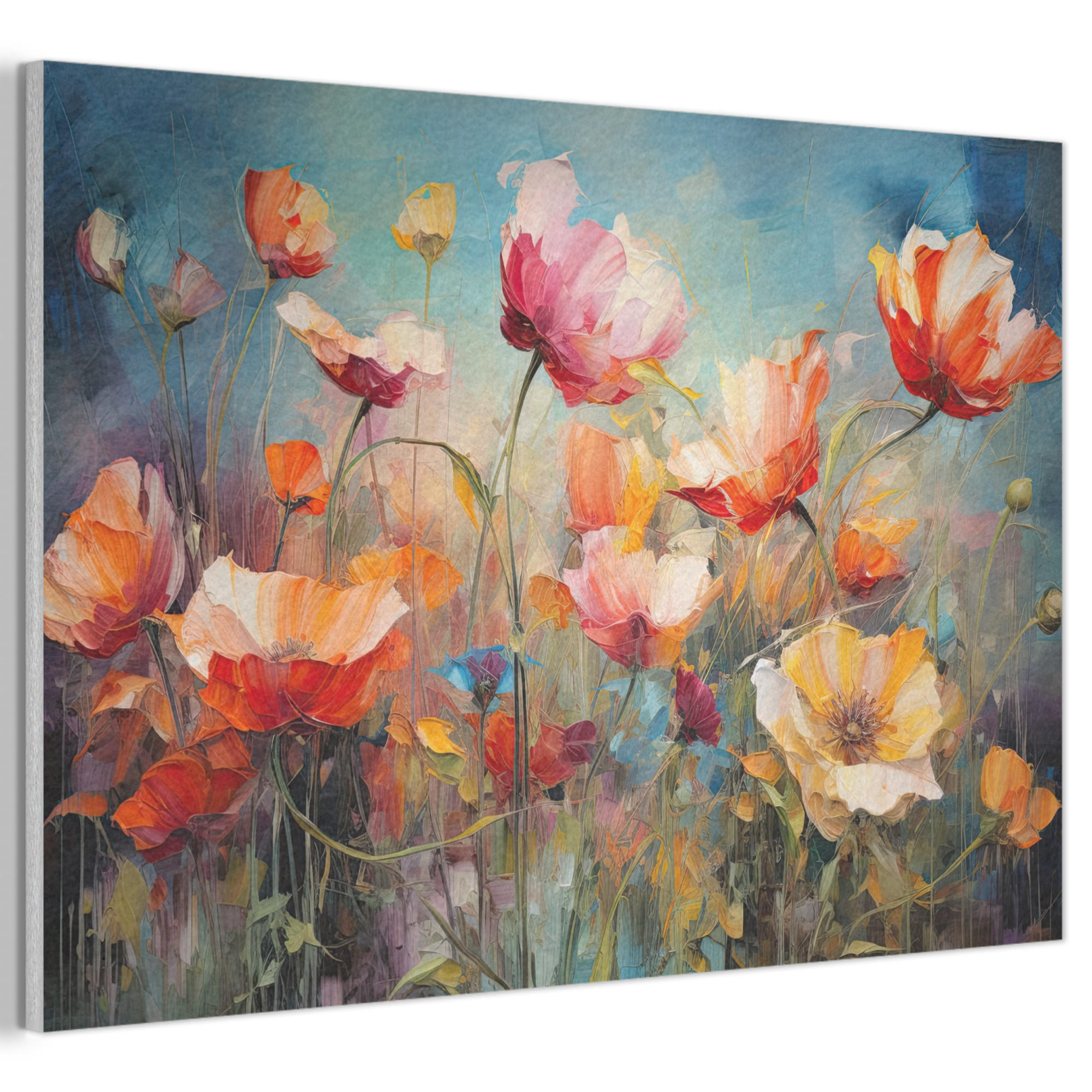 AKUSTIKBILD Blumen - Aquarell - Kunst - Botanisch - Natur Akustikpaneele 90x60 cm - Orange, Kunststoff (90/60/0.9cm) - MuchoWow