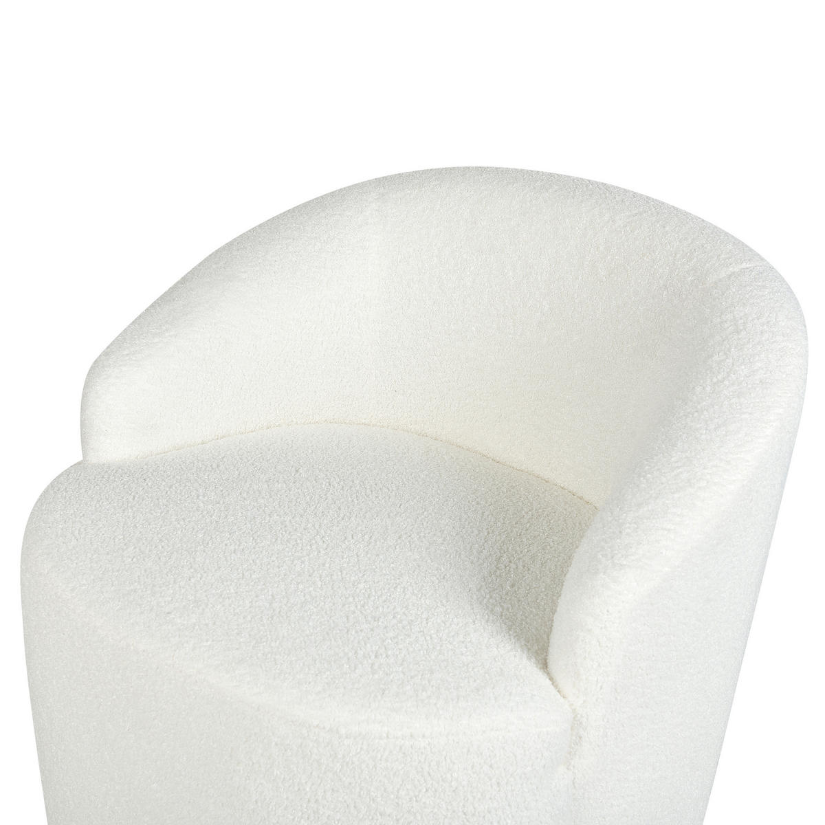 BOUCLÉ-DREHSESSEL Weiß Davik - Weiß, Holz/Textil (62/67/63cm) - Beliani