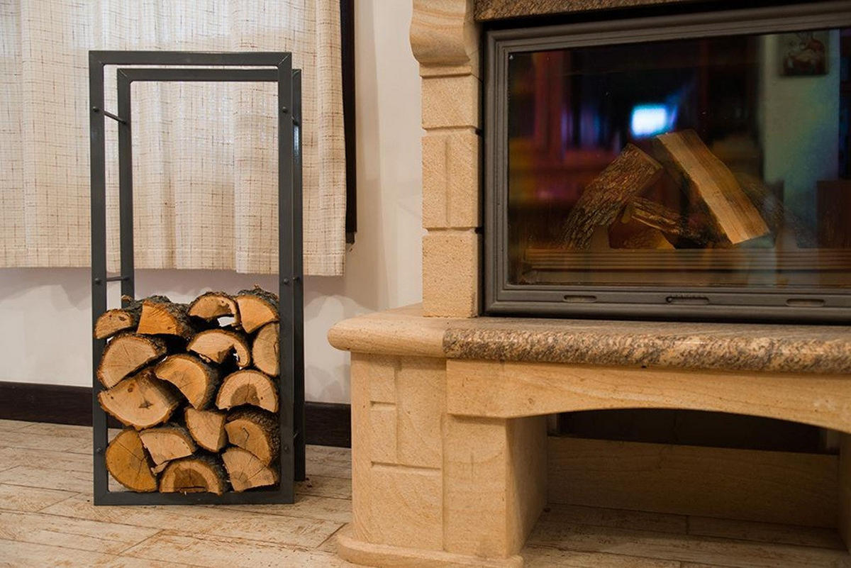 KAMINHOLZREGAL Kaminholzständer 100cm Grau Holzkorb Kaminholzhalter Regal - Grau, Metall (44/100/20cm) - DanDiBo