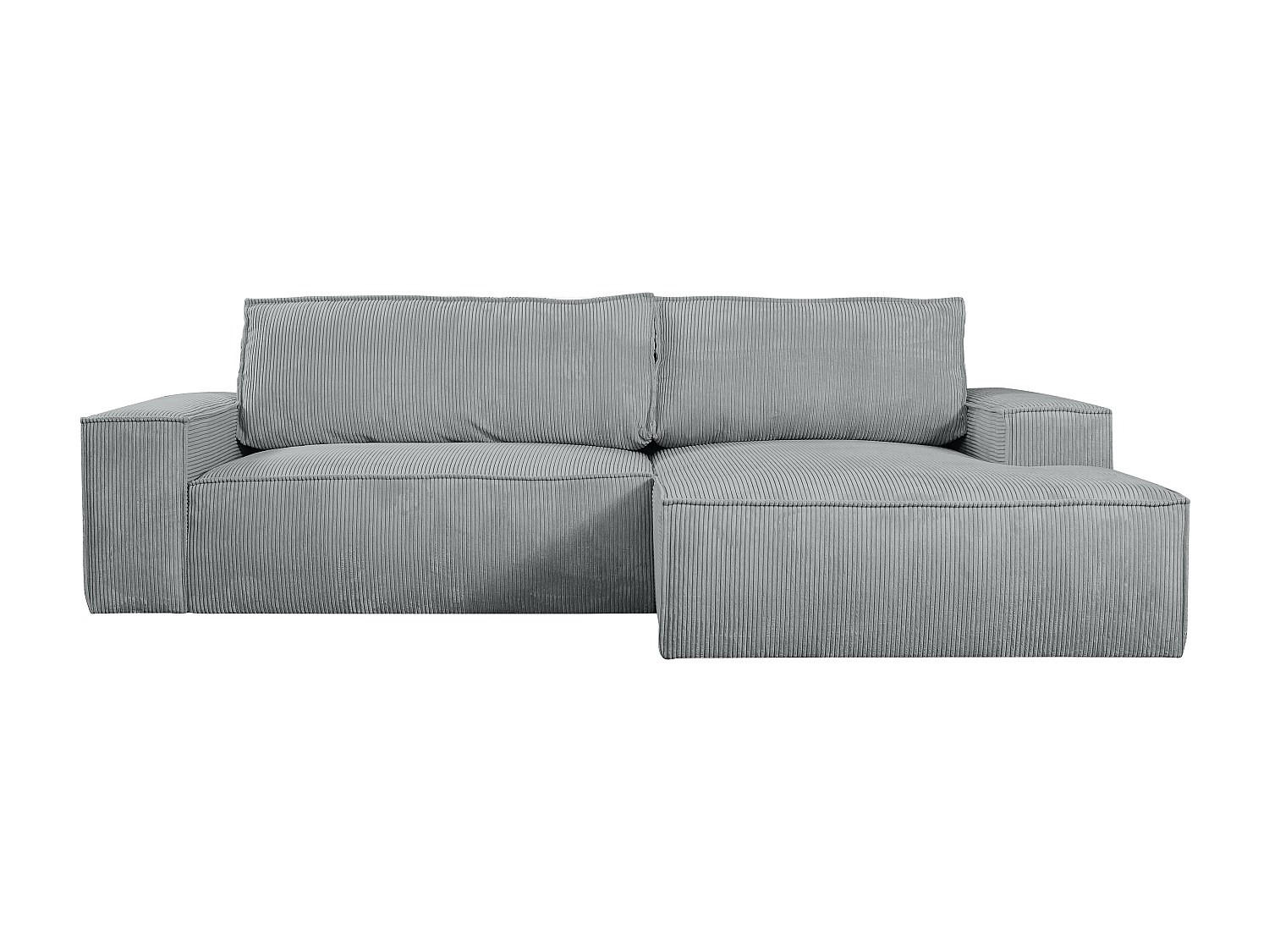 SCHLAFSOFA - 4 Personen - Samt, Stoff - Hellgrau - - Hellgrau, Textil (267/85/167cm) - Vente-Unique