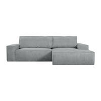 SCHLAFSOFA - 4 Personen - Samt, Stoff - Hellgrau - - Hellgrau, Textil (267/85/167cm) - Vente-Unique