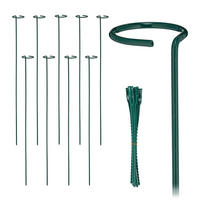 10xPFLANZSTÄBE - Dunkelgrün, Metall (6/80/6cm) - Relaxdays