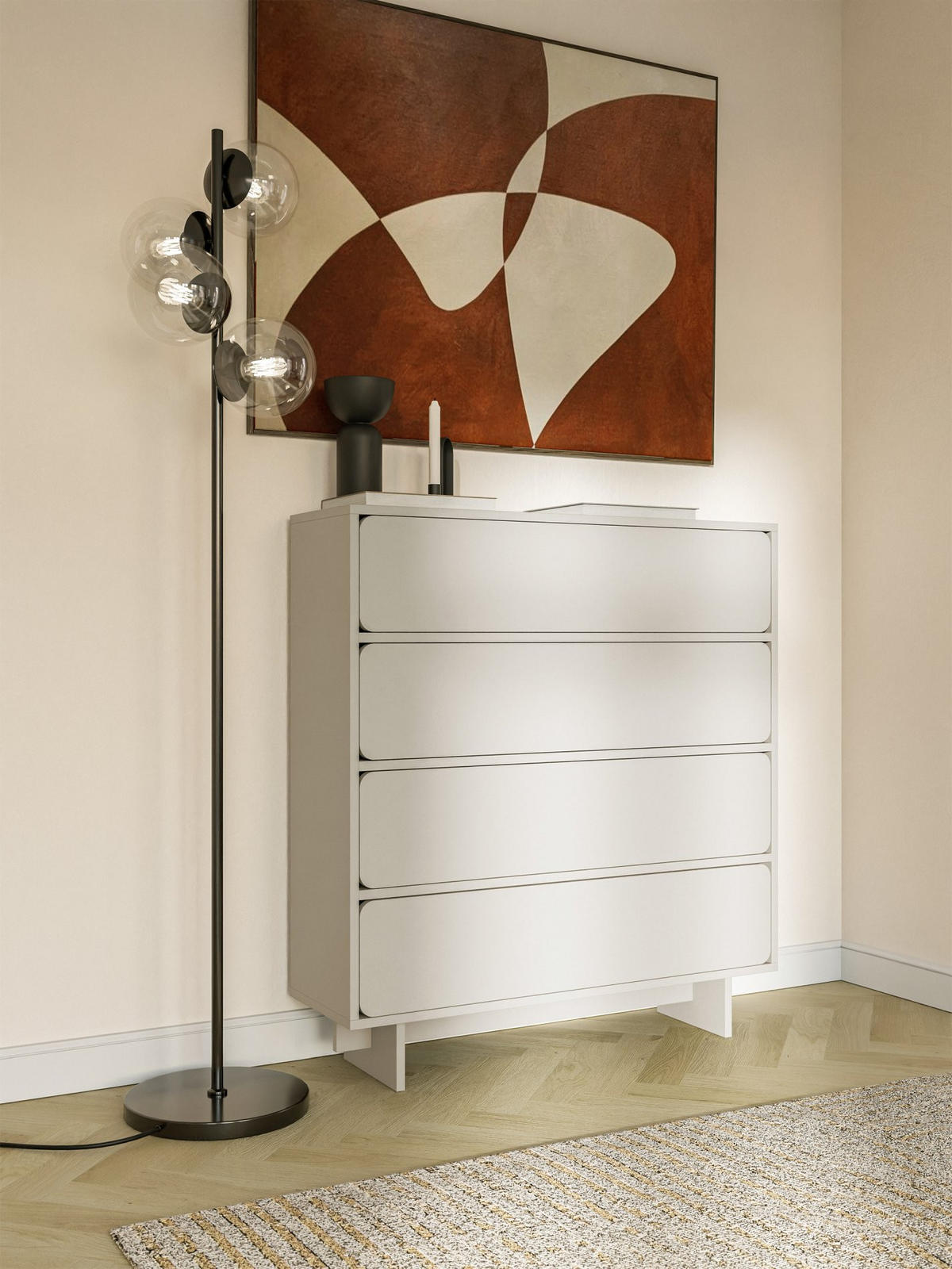 KOMMODE Wuwu Greige 101 cm - Taupe, Holzwerkstoff (100.8/111.8/35cm) - Selsey