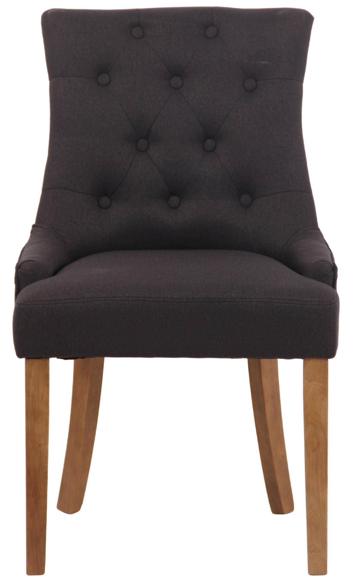 STUHL Stoff schwarz - Schwarz/Naturfarben, Holz/Textil (55/92/58cm) - CLP