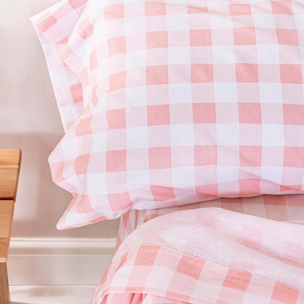 BETTWÄSCHE 2er-Set teiliges vichy 180x270 cm rosa - Pink, Textil (180/270cm) - Happy Friday