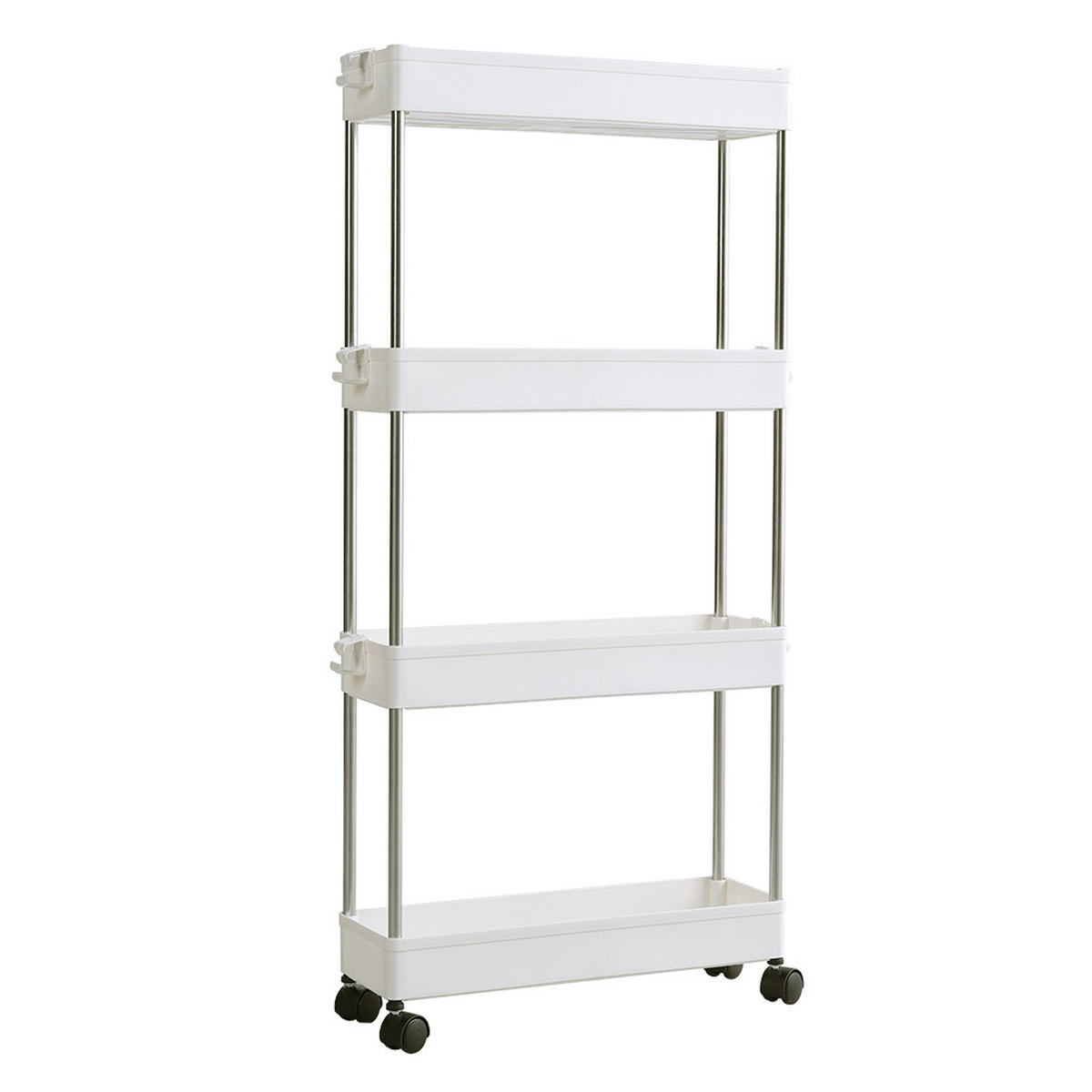 NISCHENWAGEN 40/12.5/86 cm 4-Stufig Weiß Kunststoff Edelstahl - Weiß, Kunststoff/Metall (40/86/12.5cm) - Livingandhome