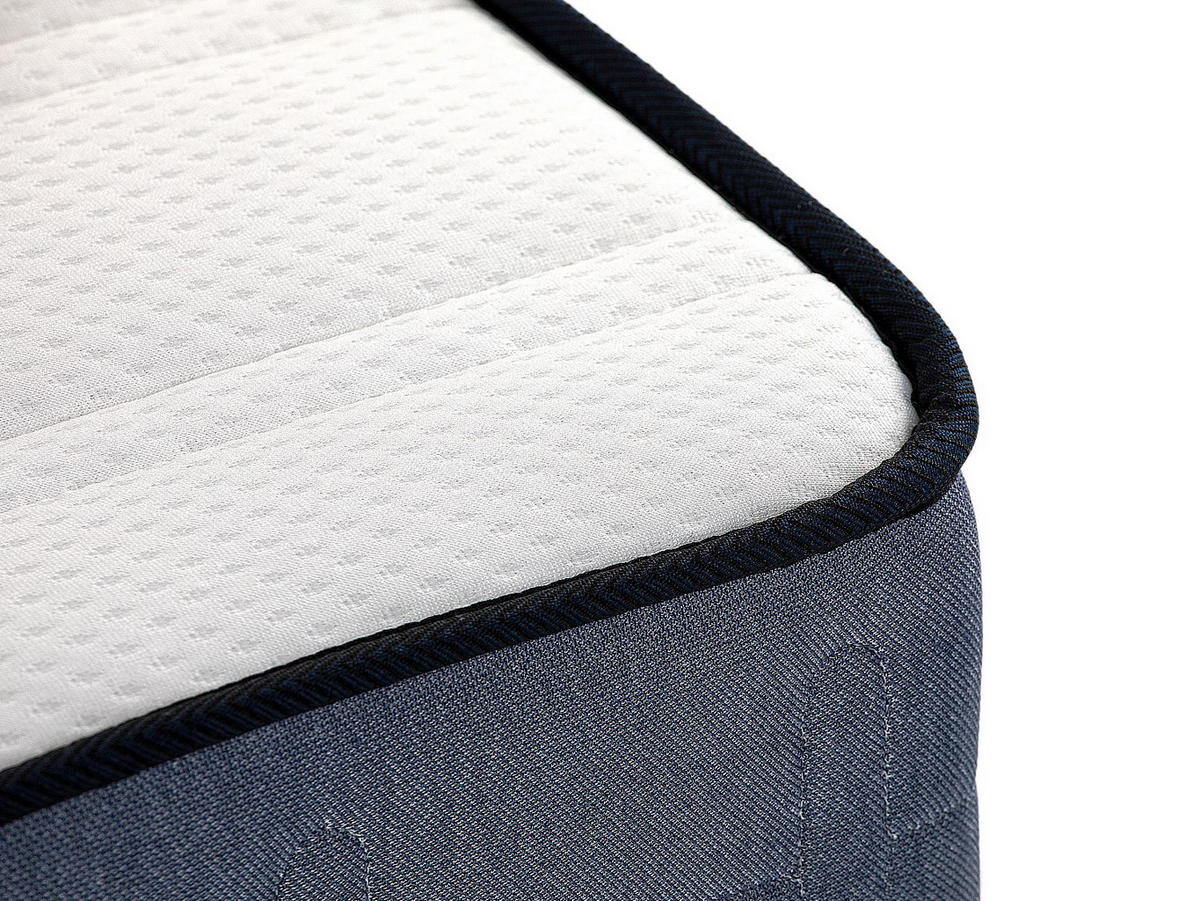 MATRATZE und Bettgestell mit Lattenrost und Stoffbezug - 1 Person - Stoff - Weiß - - Weiß, Textil (90/190cm) - Vente-Unique