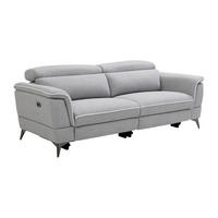 RELAXSOFA elektrisch 3-Sitzer - Stoff - Grau - MACARI - Hellgrau, Textil (216/80/102cm) - Vente-Unique