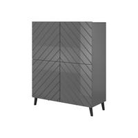 KOMMODE Abeto 100 - Schwarz/Graphitfarben, Holzwerkstoff/Kunststoff (101/122/40cm) - MIRJAN24