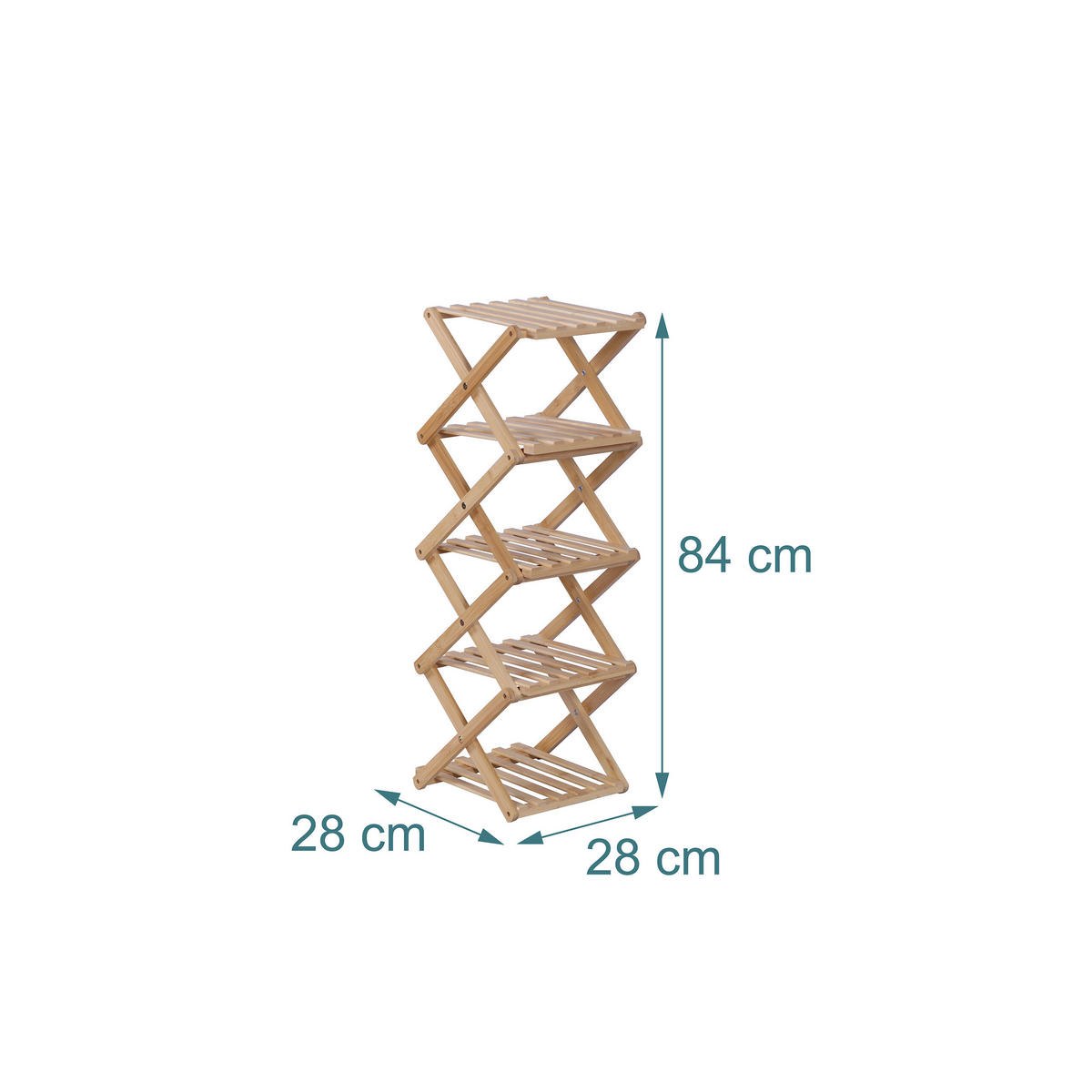 SCHUHREGAL faltbar - Hellbraun, Holz (28/84/28cm) - Relaxdays