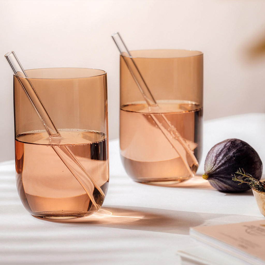 LONGDRINKBECHER Like Glass Clay 385 ml 6er Set - Braun, Glas (0.385L) - like.Villeroy & Boch