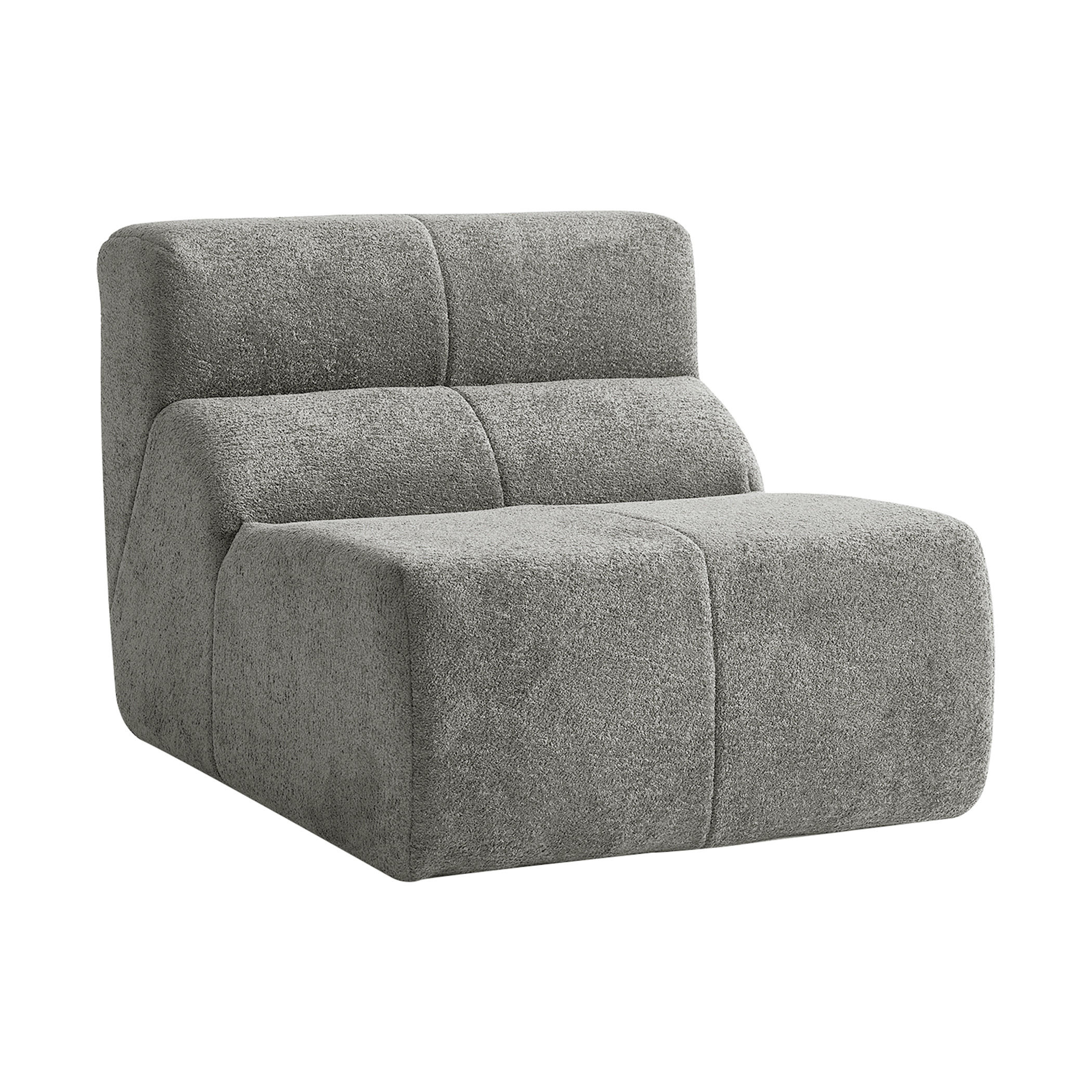 SESSEL Samt mit Regentropfen-Struktur Montagefrei - Hellgrau, Textil (93/79/109cm) - Urban Meuble