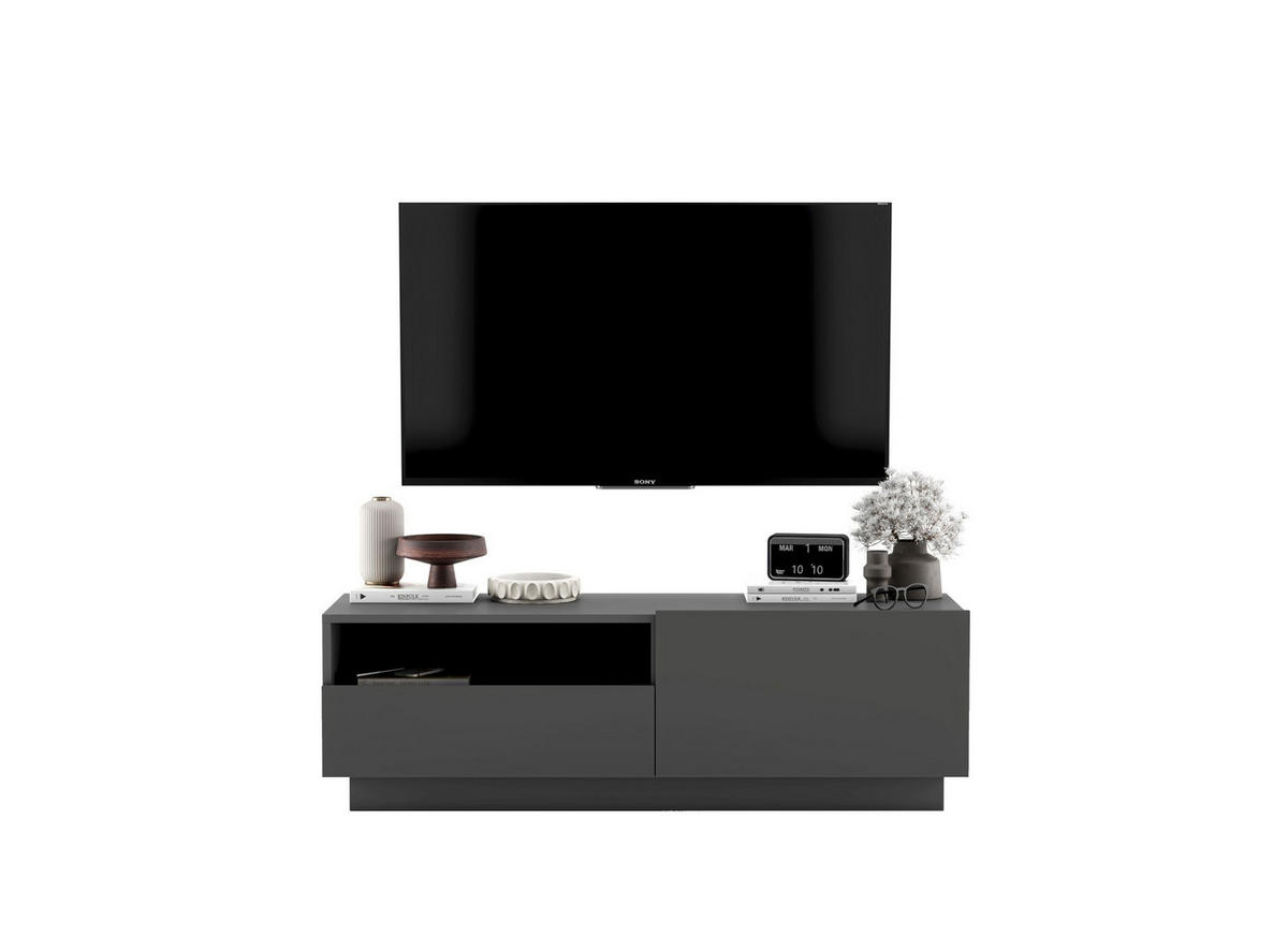TV-SCHRANK Enjoy Graphit matt Loft Schublade 120 cm - Grau, Holzwerkstoff (120/37/35cm) - Meble Lindner