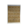 SCHWEBETÜRENSCHRANK Lino IV mit RGB LED Beleuchtung - Weiß/Eiche Artisan, Holzwerkstoff/Metall (120/200/58cm) - MIRJAN24