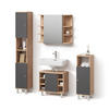 BADMÖBEL-SET Fucino Eiche 4 Teile - Eichefarben/Anthrazit, Holzwerkstoff (79/64/21cm) - Livinity®