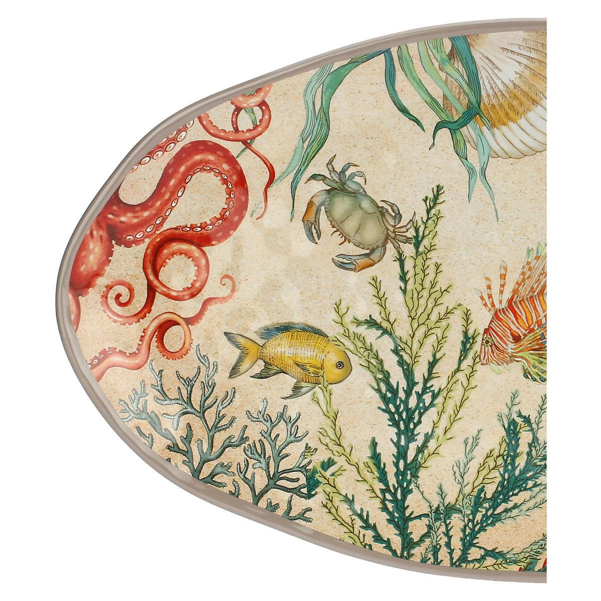 SERVIERTELLER / Servierplatte oval 52 x 30 cm Sea Life - Multicolor, Kunststoff (37/11/37cm)