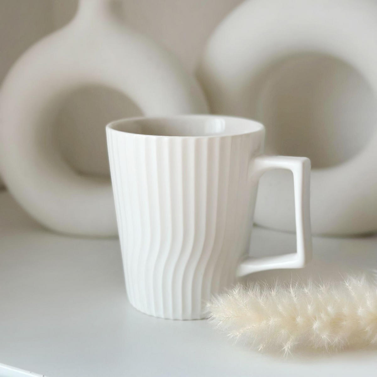 KAFFEETASSE 400 ml - Weiß, Keramik (9.4/10.5/12.5cm) - Intirilife
