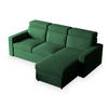 ECKSOFA PADWA Grün Kordstoff mit Schlaffunktion - Grün, Holz (227/168cm) - MASSENO