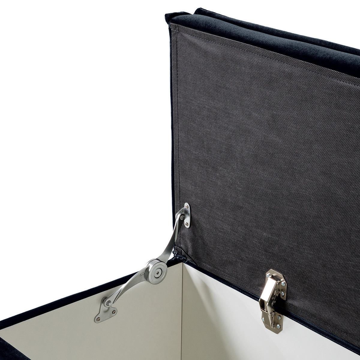 BETTTRUHE - Samt - Dunkelblau, Kunststoff/Textil (140/51/40cm) - home24