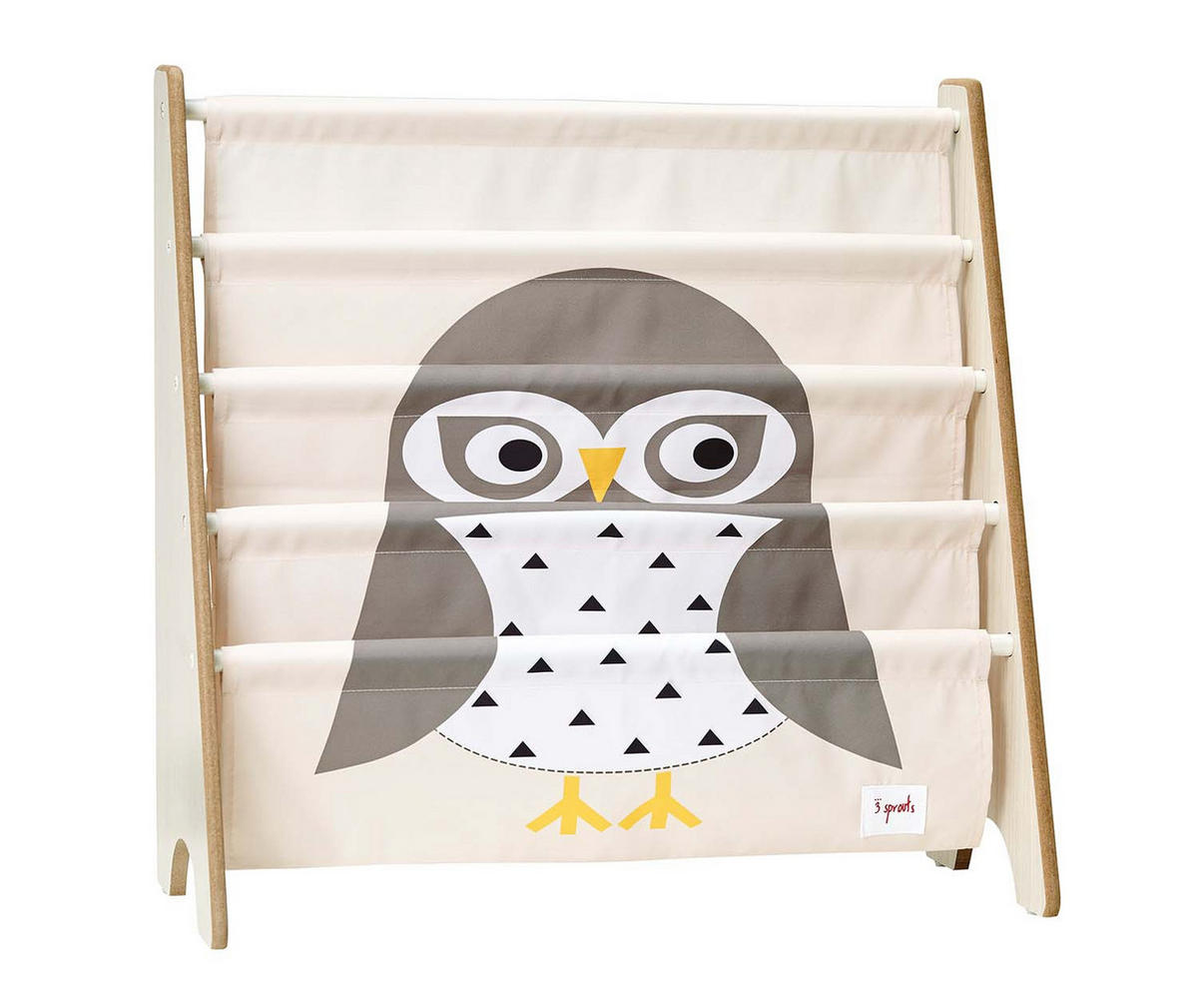 BÜCHERREGAL Motiv: Eule - Taupe, Textil (63/60/26cm) - 3Sprouts