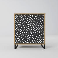 SIDEBOARD BLINDING LIGHTS, Eichefarben, 57,5x42x67,5 cm, Schwarze Metall-Rahmenfüße - Eichefarben/Multicolor, Holzwerkstoff/Metall (57.5/67.5/42cm) - SpaceRebels
