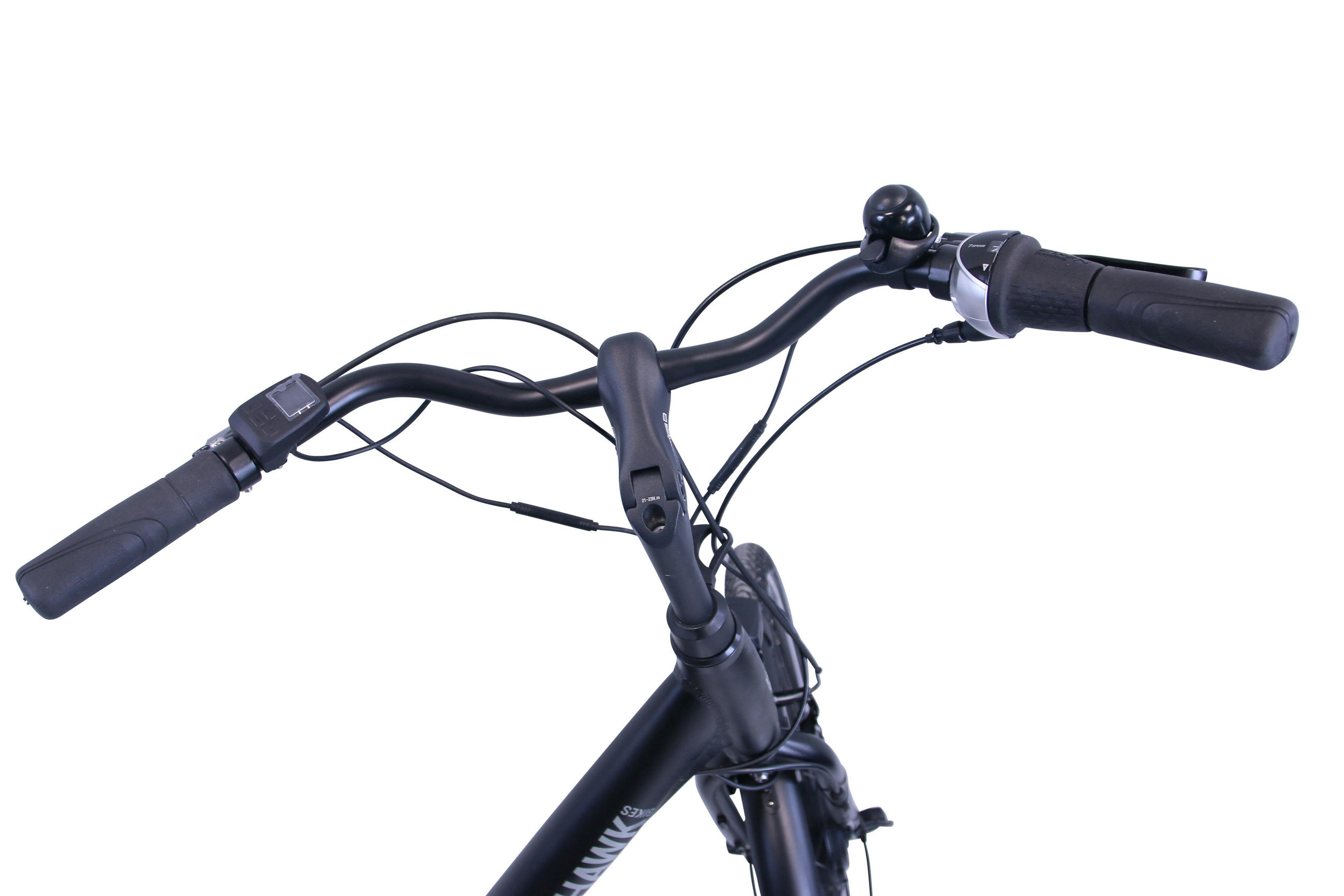 E-CITY Comfort E-Bike Schwarz 7 Gang 26 Zoll Gr:44cm - Schwarz, Metall (44cm) - Hawk Bikes