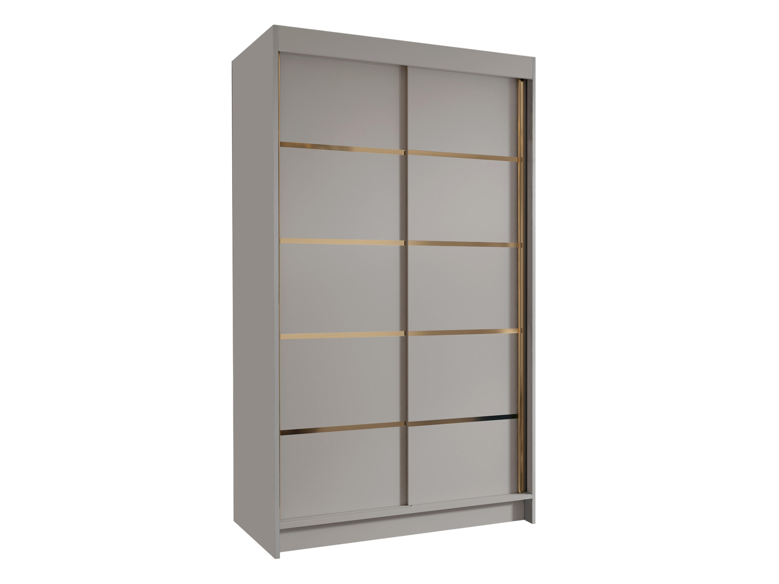 SCHIEBETÜRENSCHRANK Vigo IV - Goldfarben/Naturfarben, Holzwerkstoff/Metall (100/200/58cm) - MIRJAN24