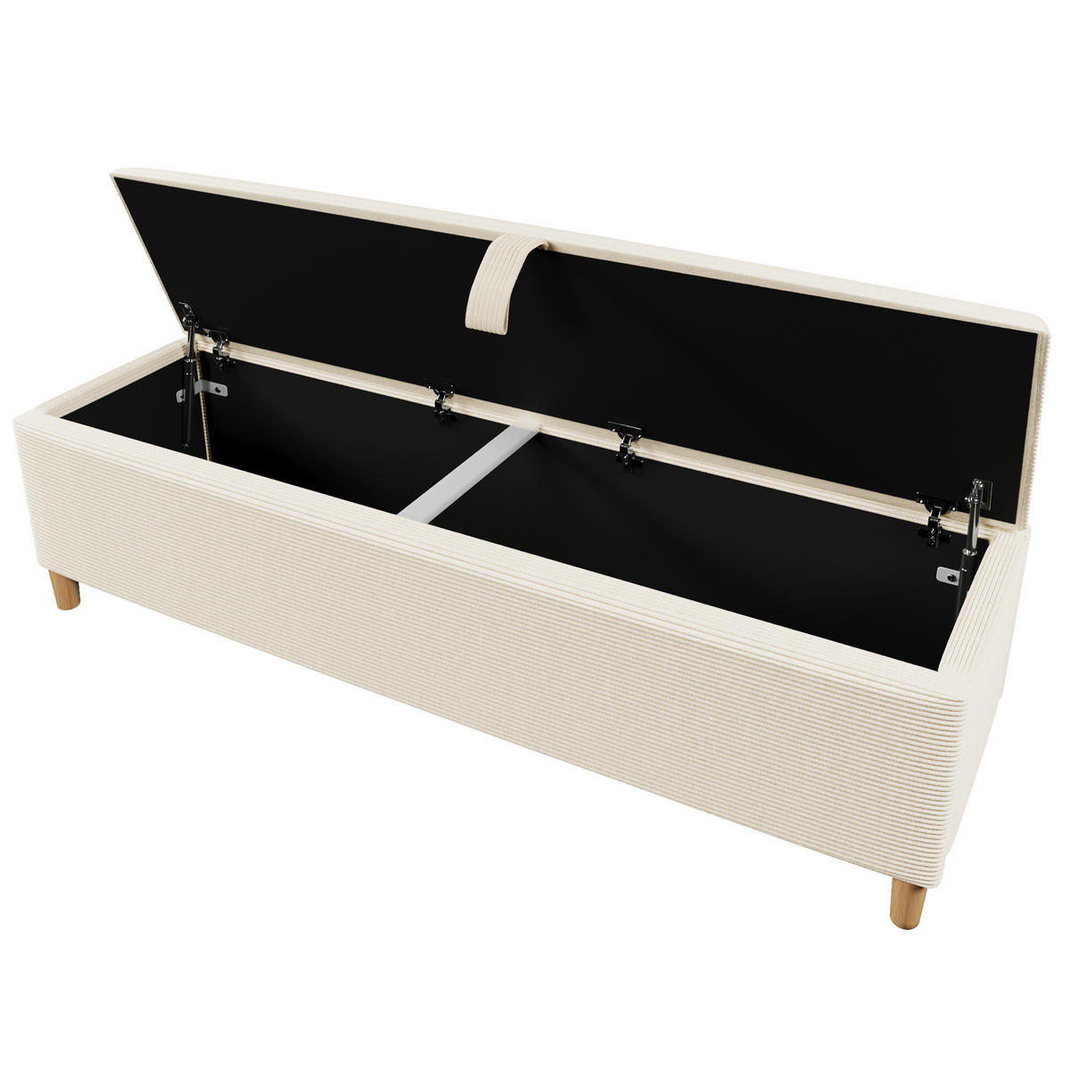 BETTBANK 175x38 cm Beige mit Stauraum - Beige, Holz (175/46/38cm) - FLIEKS